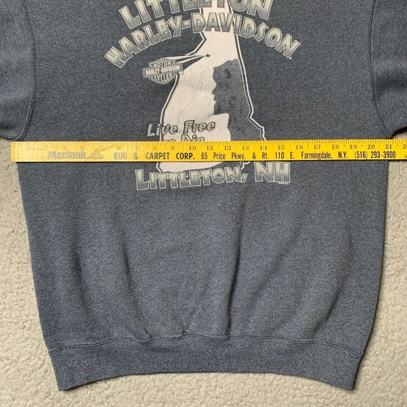 VTG Harley Davidson New Hampshire 1995 Gray Sweatshirt M‎ Made In USA Live Free - Picture 9 of 15